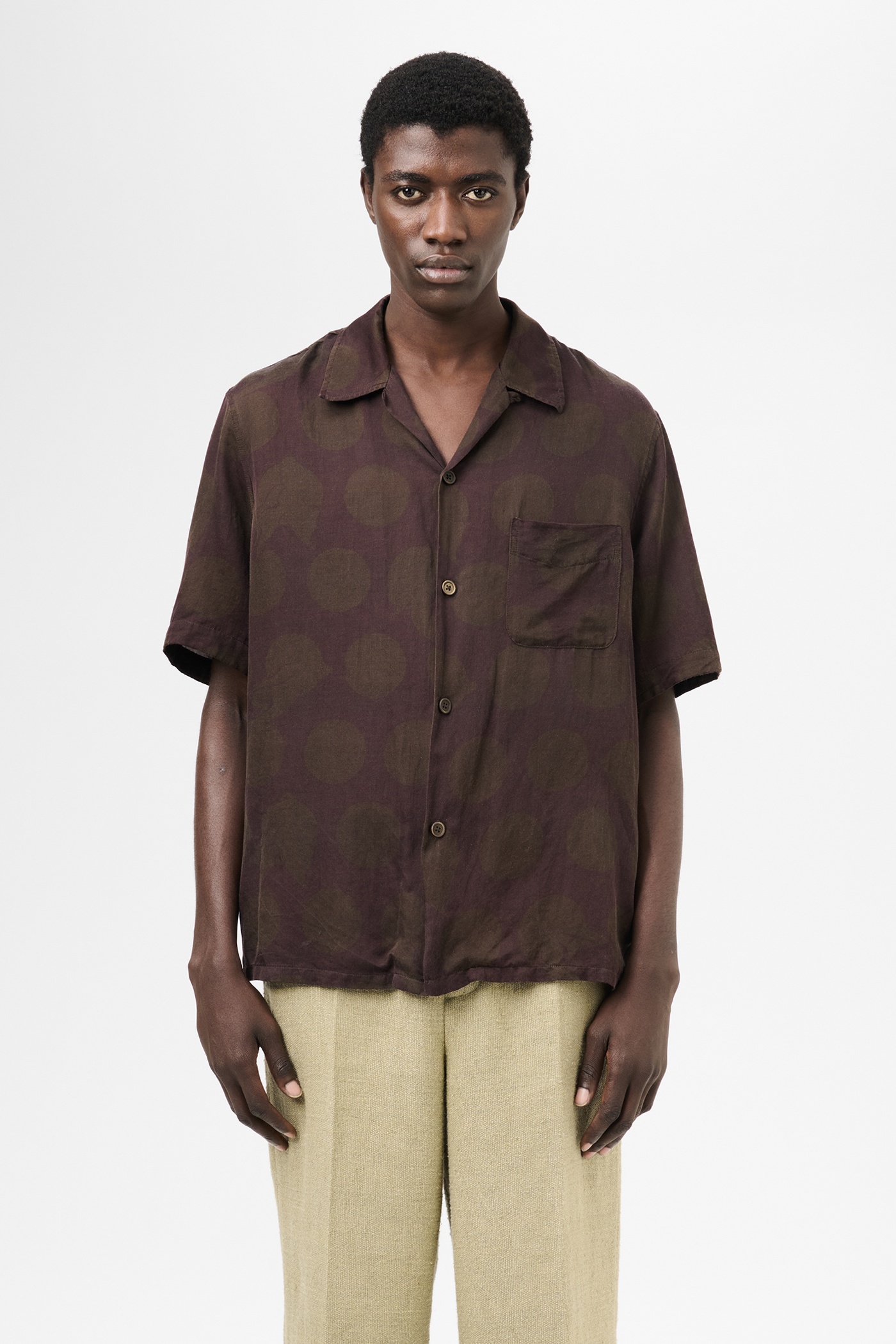 Heusen Shirt Shortsleeve Dotted Print Cotton Silk - 3