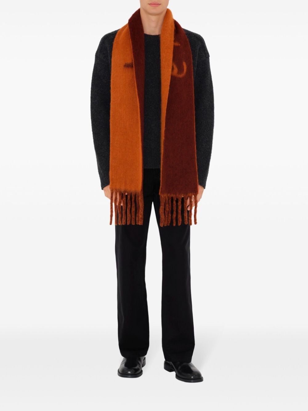 reversible fringed scarf - 5