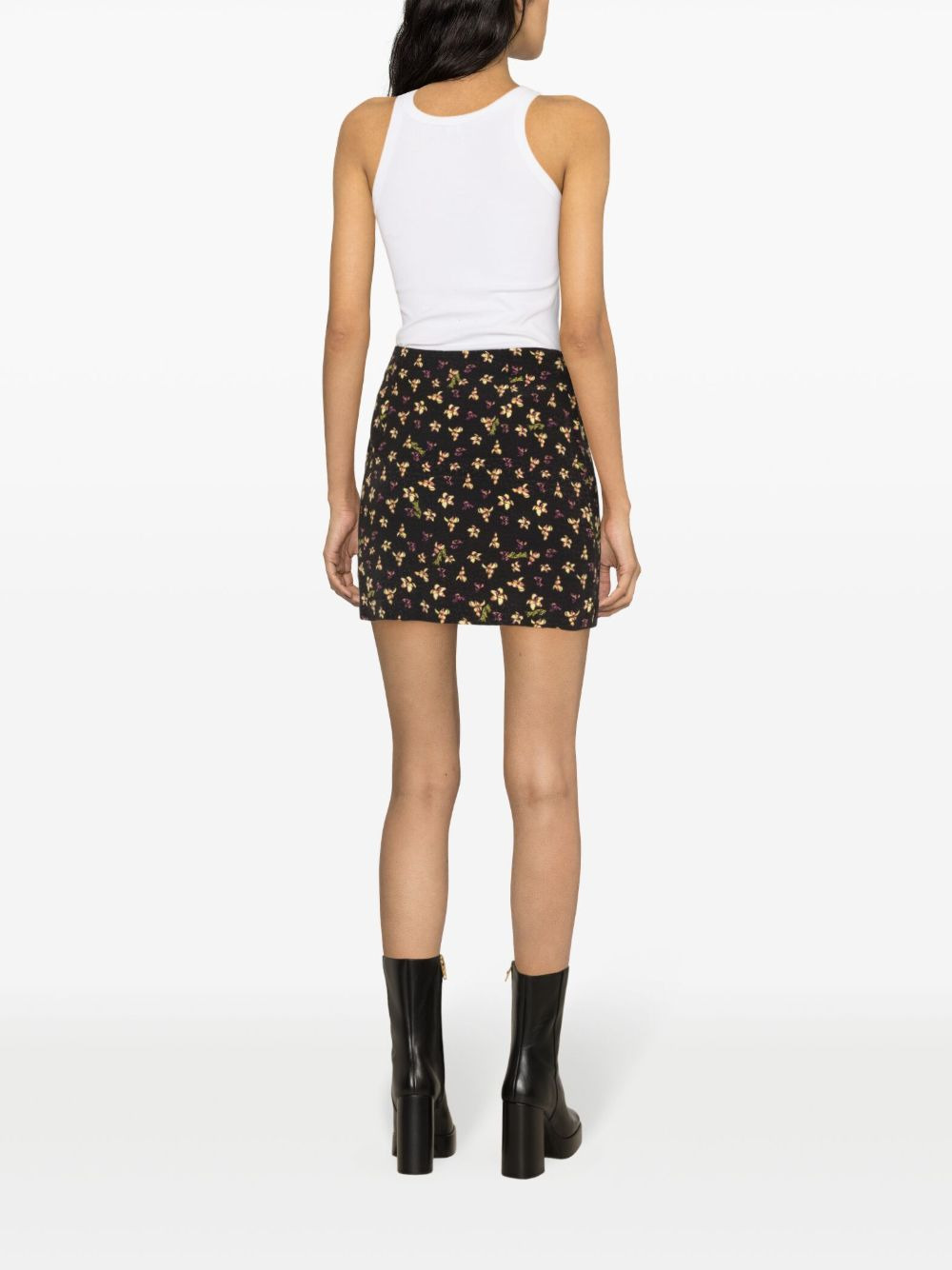 floral-pattern jacquard miniskirt - 4