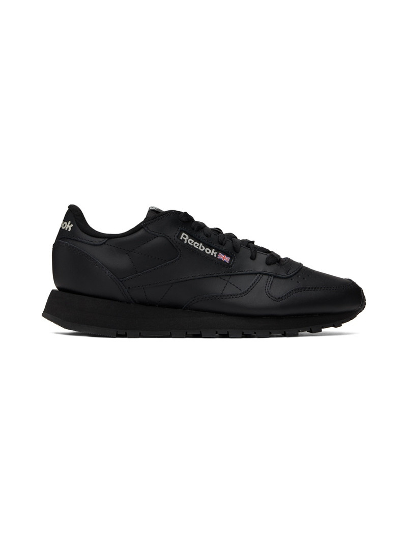 Black Classic Leather Sneakers - 1