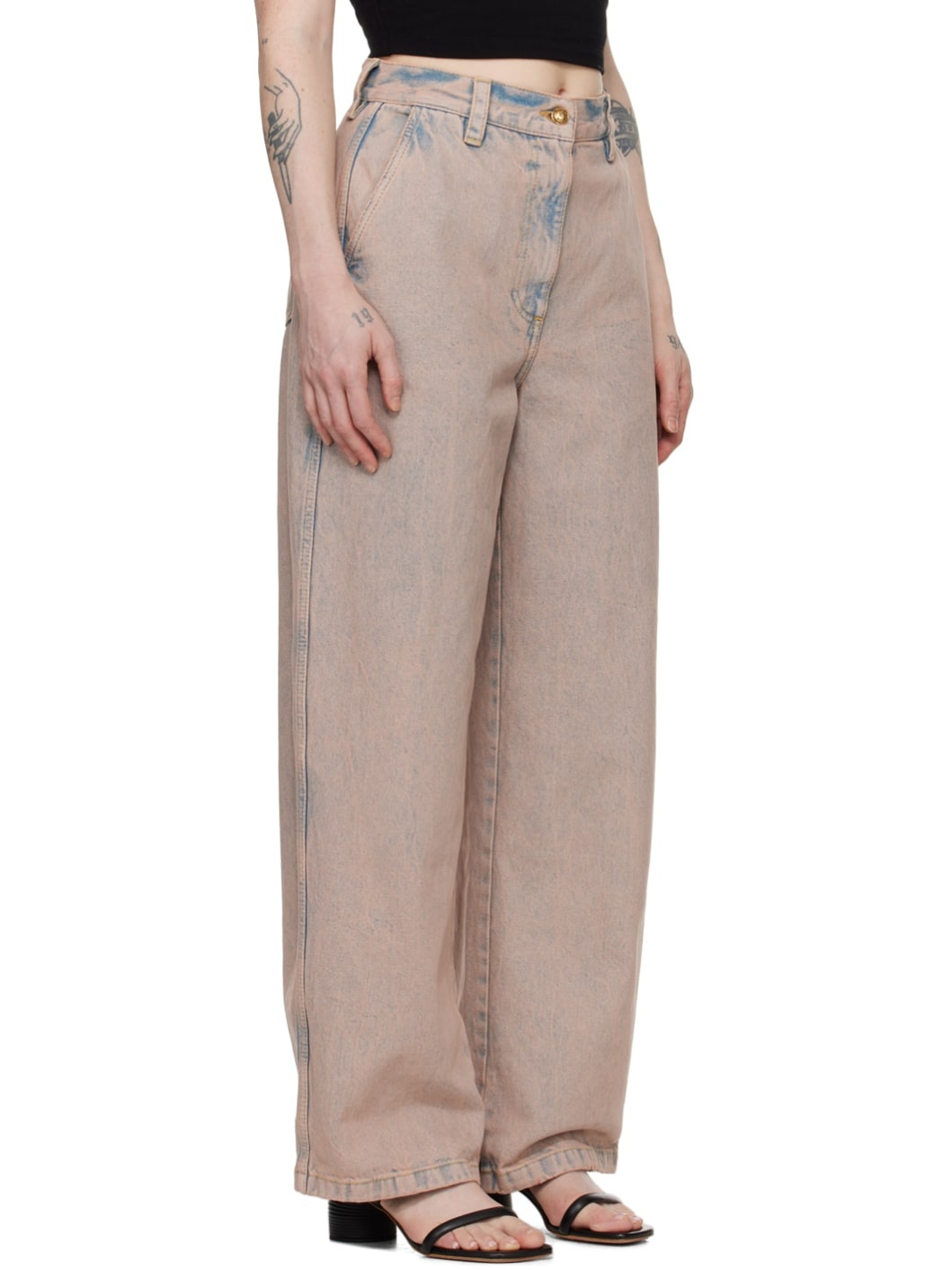 Pink Overdyed Jeans - 2