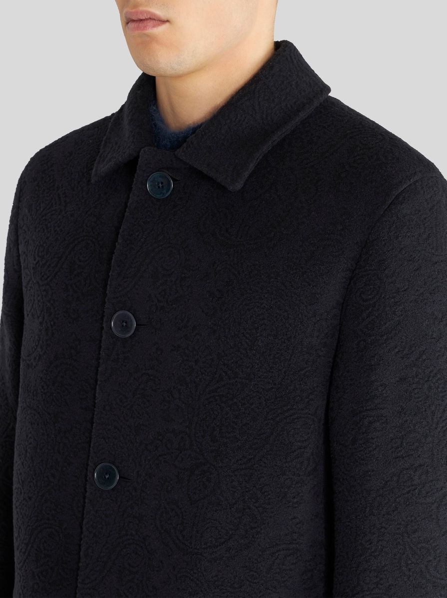WOOL AND CASHMERE JACQUARD COAT - 2