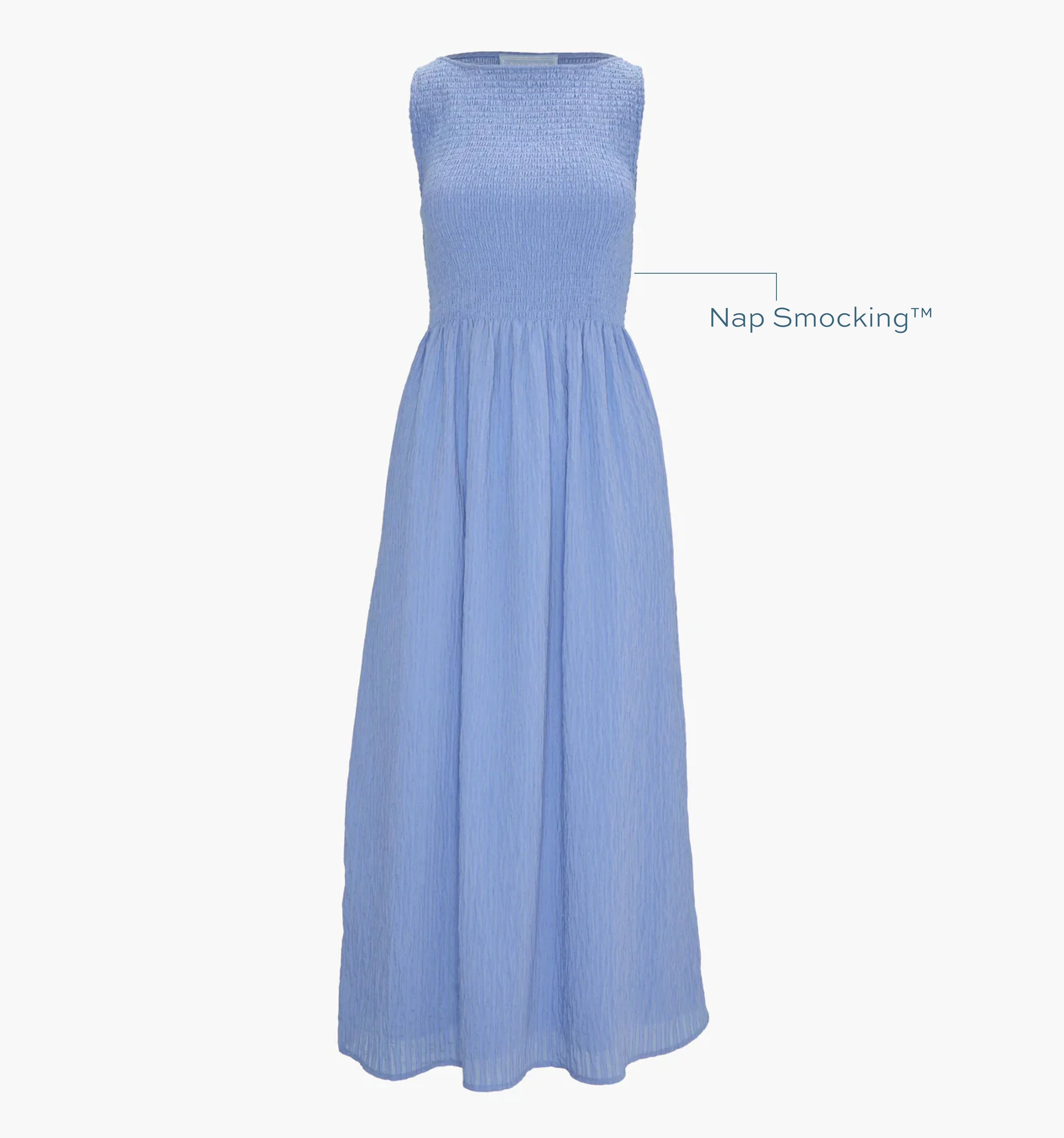 The Cosima Nap Dress - Bluebird Tonal Seersucker - 1
