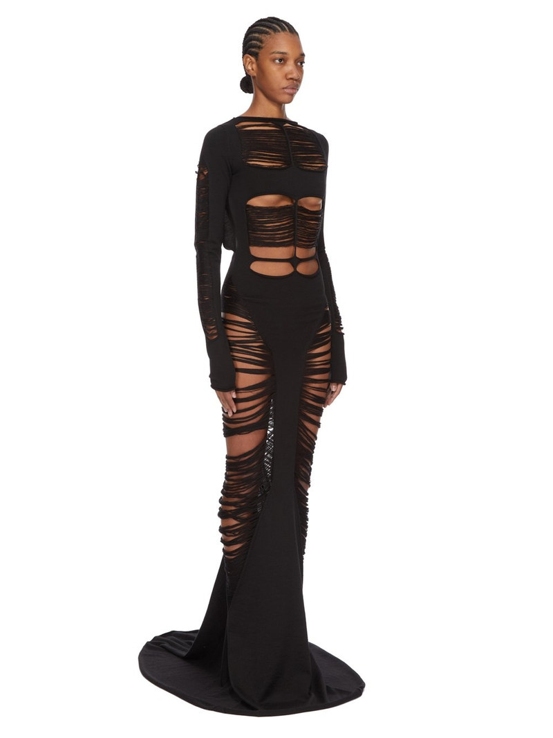 Rick Owens Gray Hollywood Luna Maxi Dress - ro01e7614kgridm-09 | REVERSIBLE