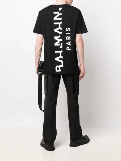 Balmain split logo print T-shirt outlook