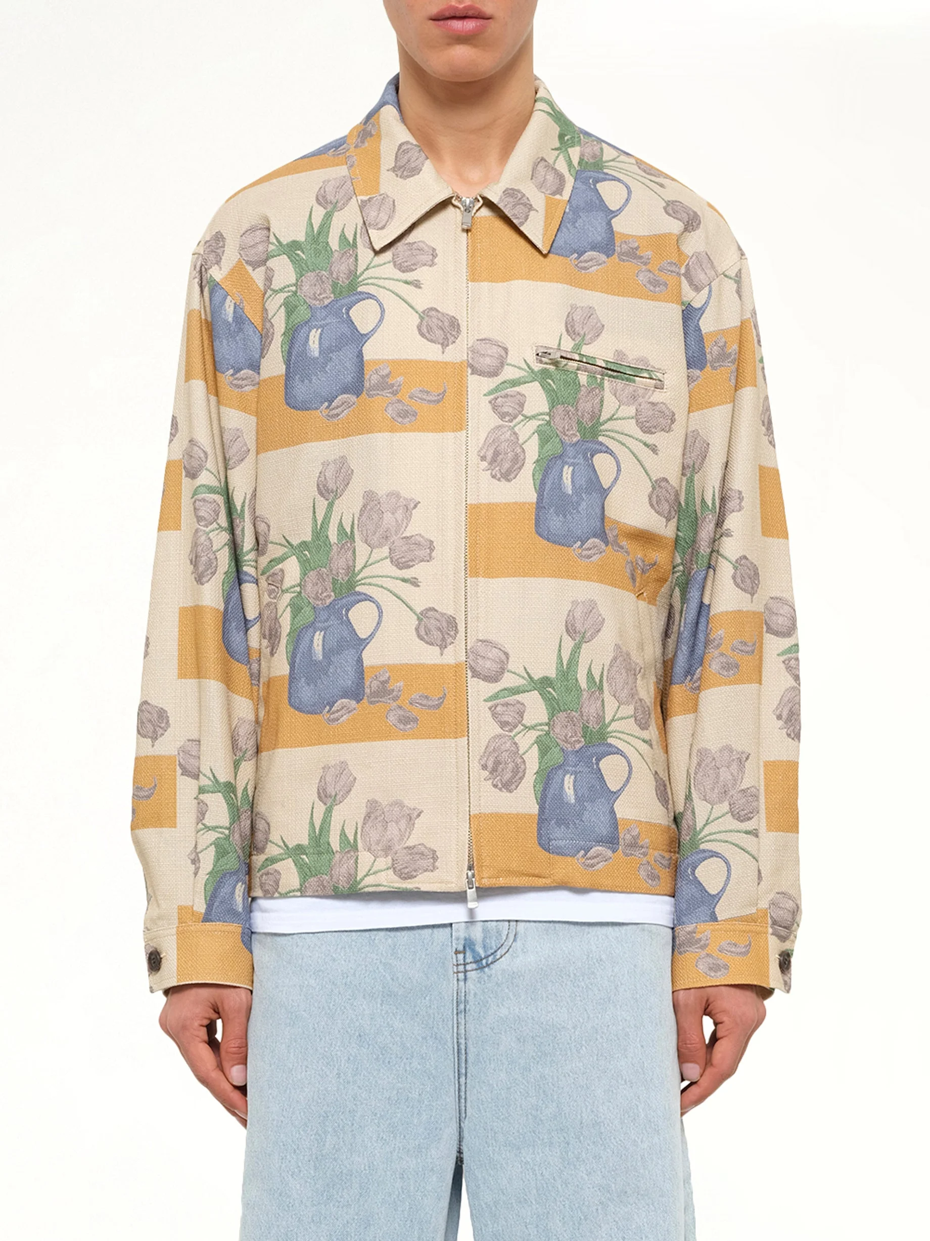 Zip Up Jacket in Tulip - 1