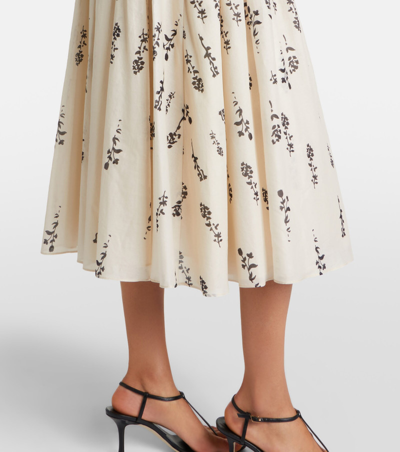 Embellished floral cotton voile midi dress 4