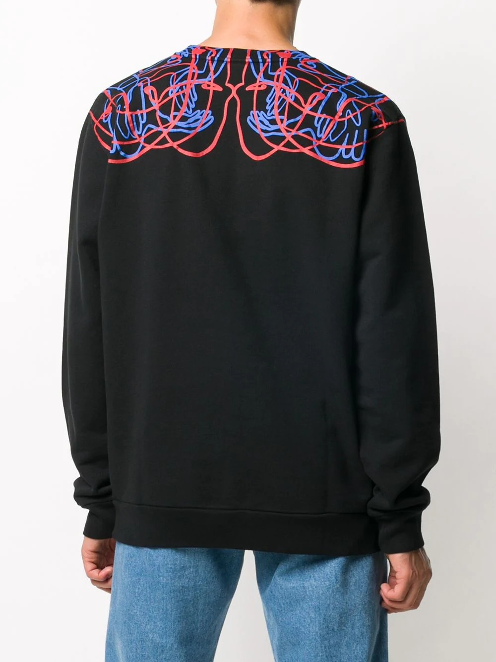 Handsfaces-print cotton sweatshirt - 4