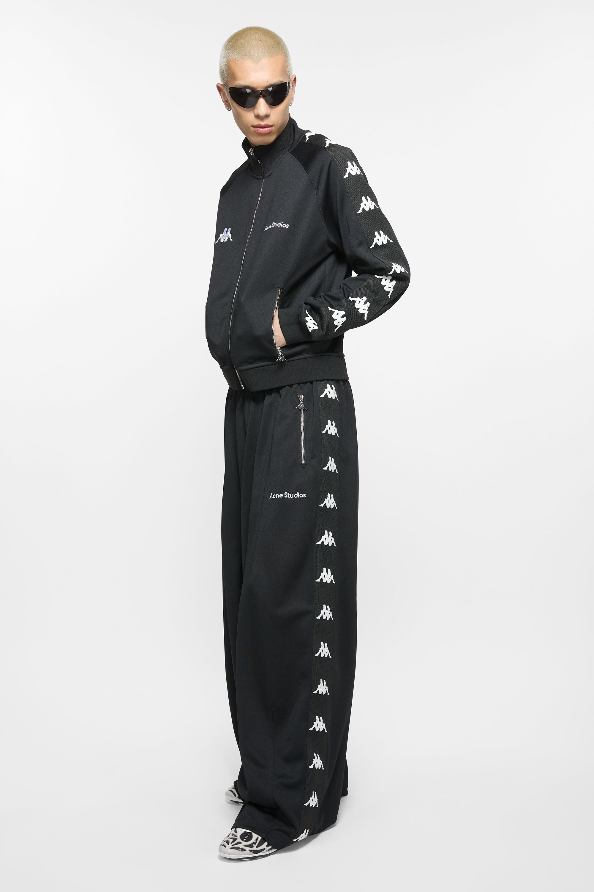 Relaxed fit trousers - Acne Studios x Kappa - Black - 4