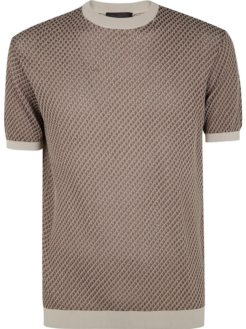 woven-knit T-shirt - 1