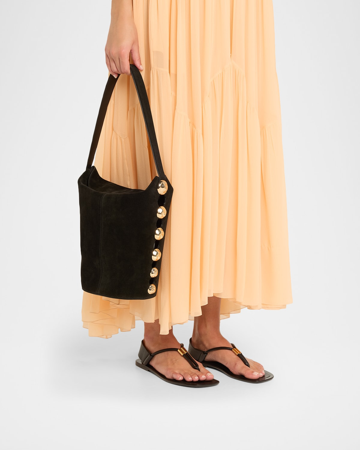 Amaya Studded Leather Bucket Bag - 2