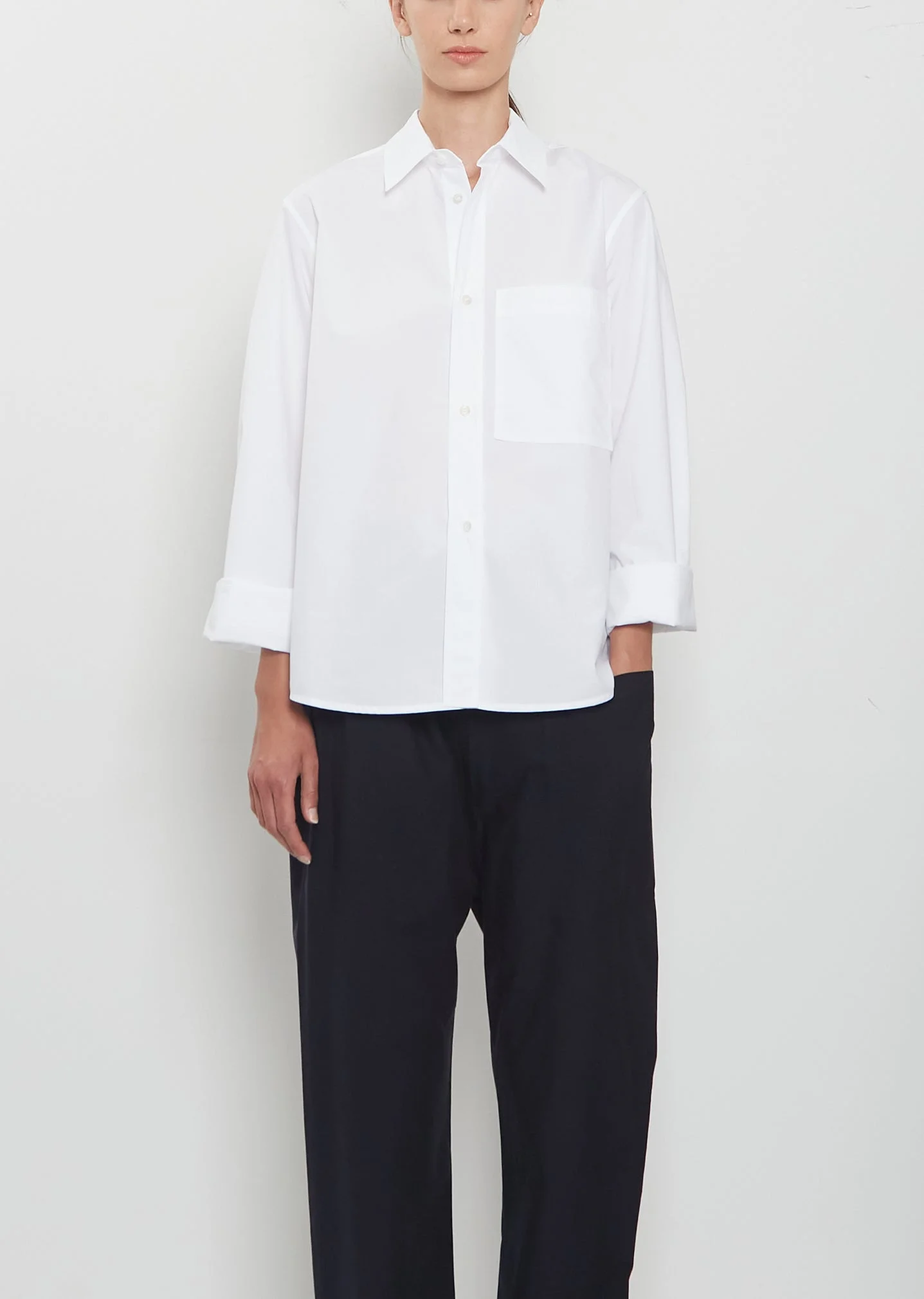 Belone Cotton Poplin Shirt — Optical White - 1