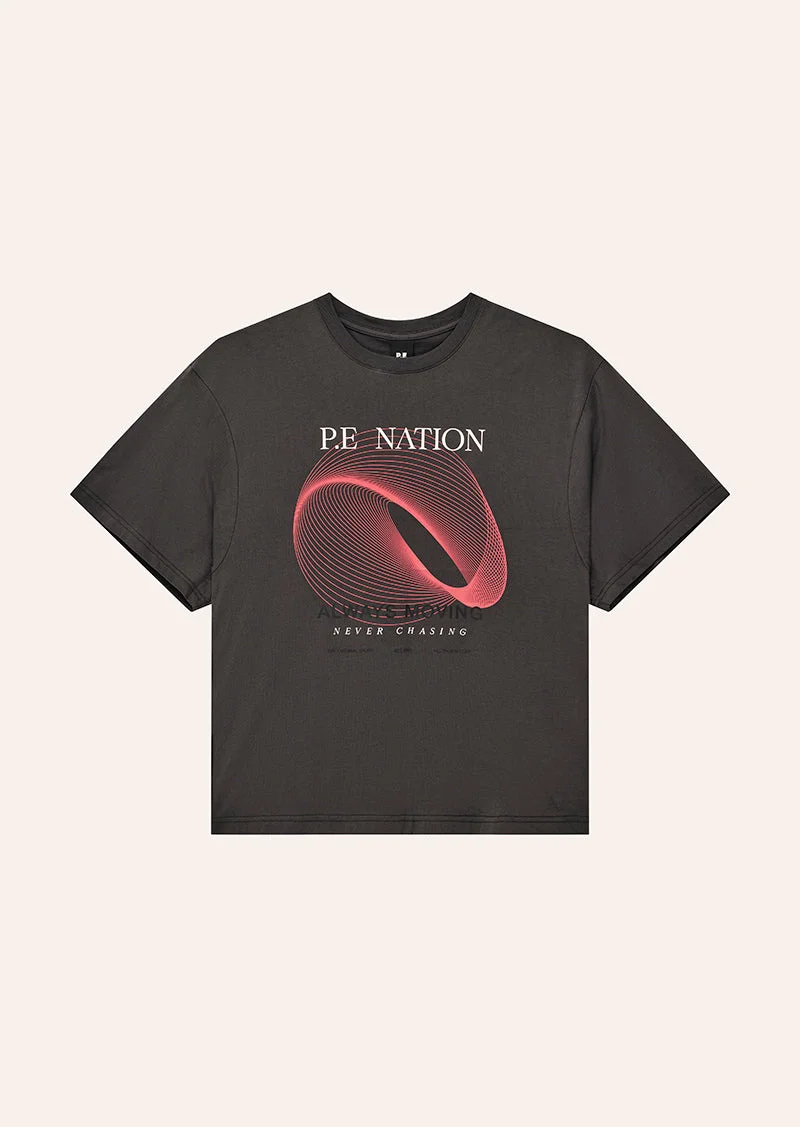 SNAP OVERSIZED TEE IN IRON - 1