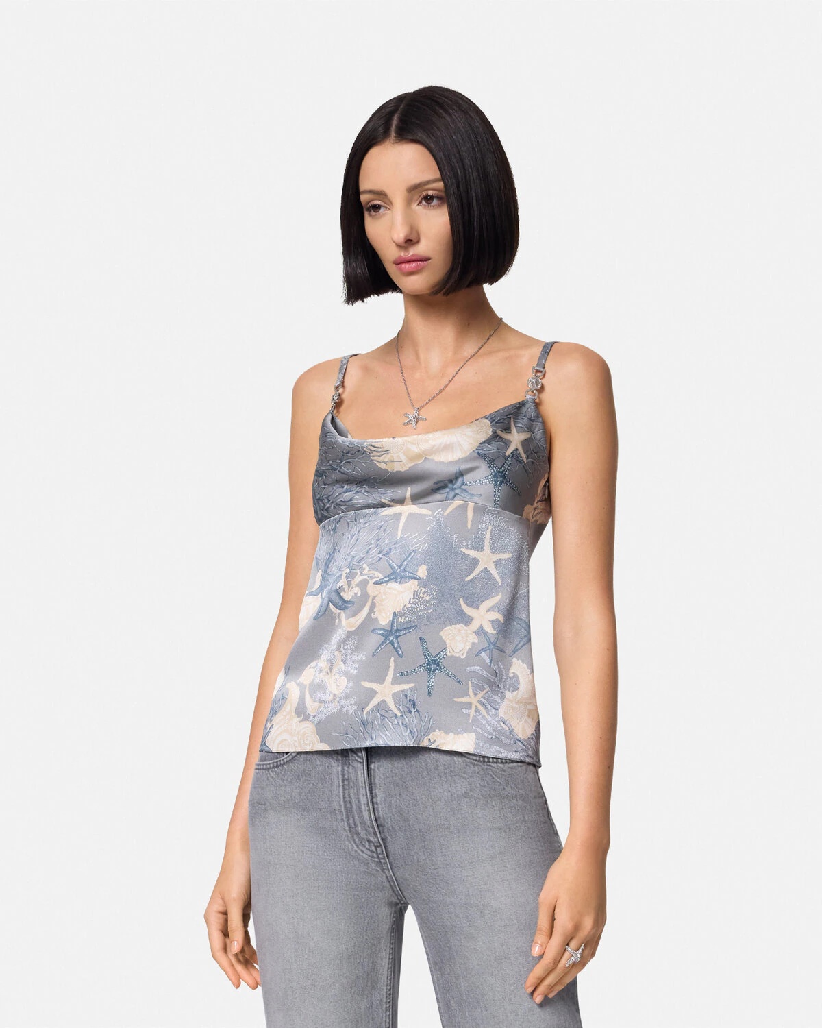 Barocco Sea Silk Cowl Camisole Top - 4