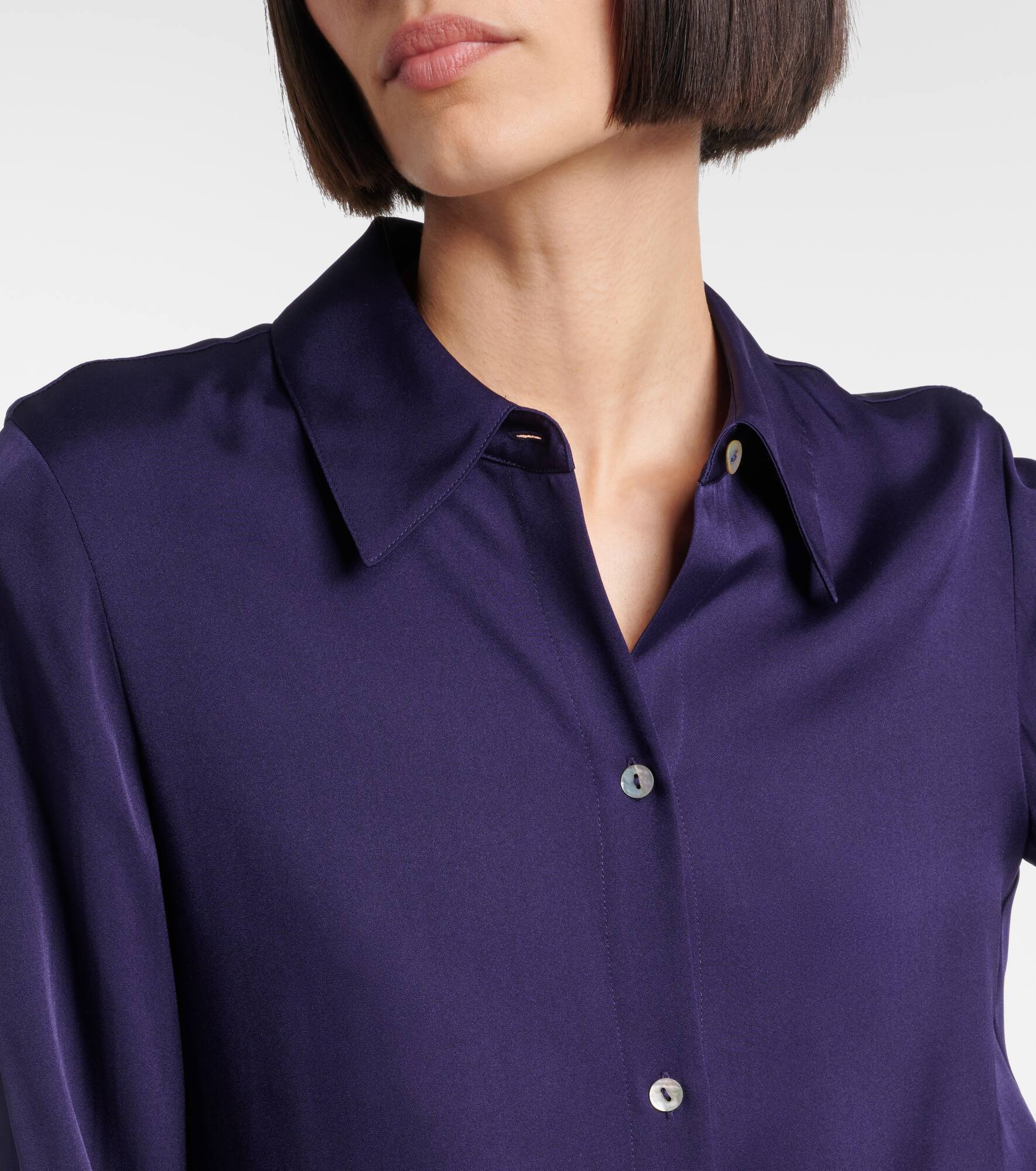 Silk-blend satin shirt - 4