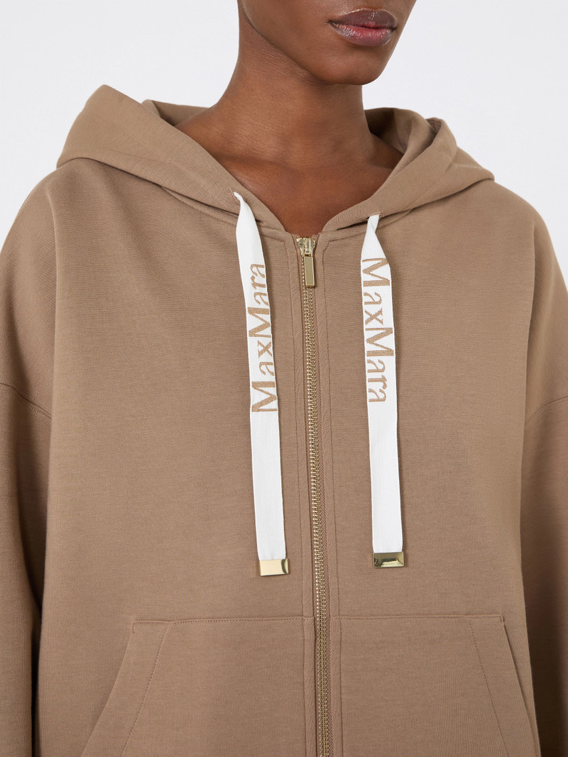 JOUR Technical jersey zip-up sweatshirt - CAMEL 5