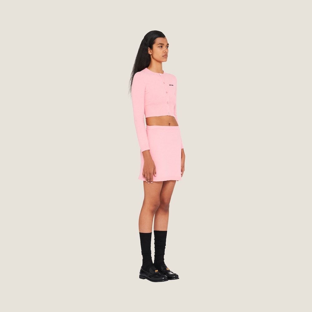 Cotton bouclé miniskirt - 4