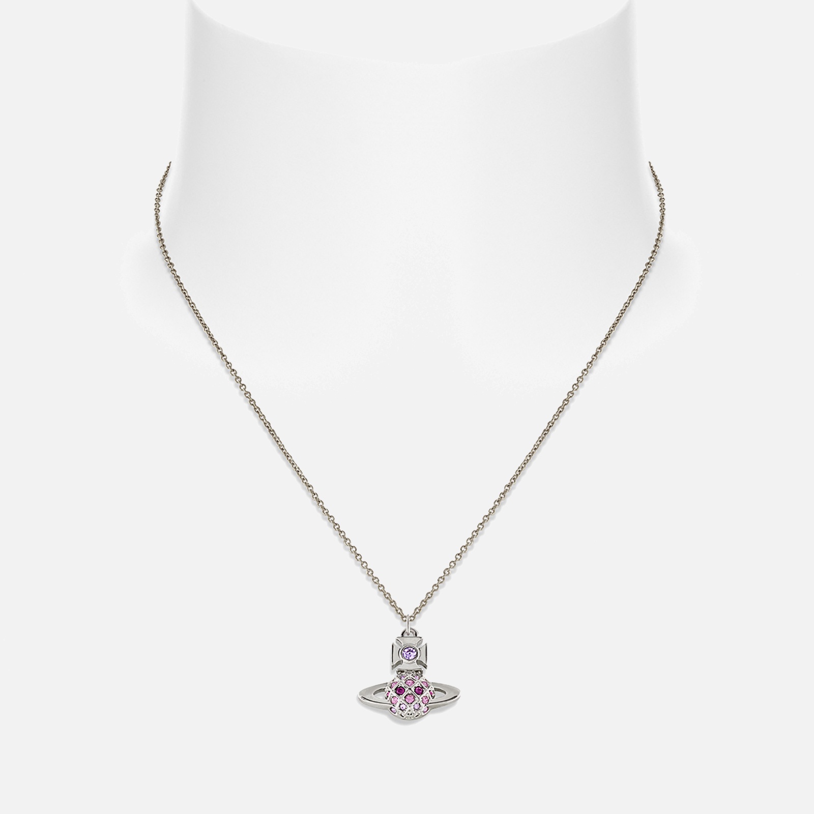 Vivienne Westwood Women's Willa Bas Relief Sivler Tone Pendant Necklace - Platinum/Violet Purple - 2