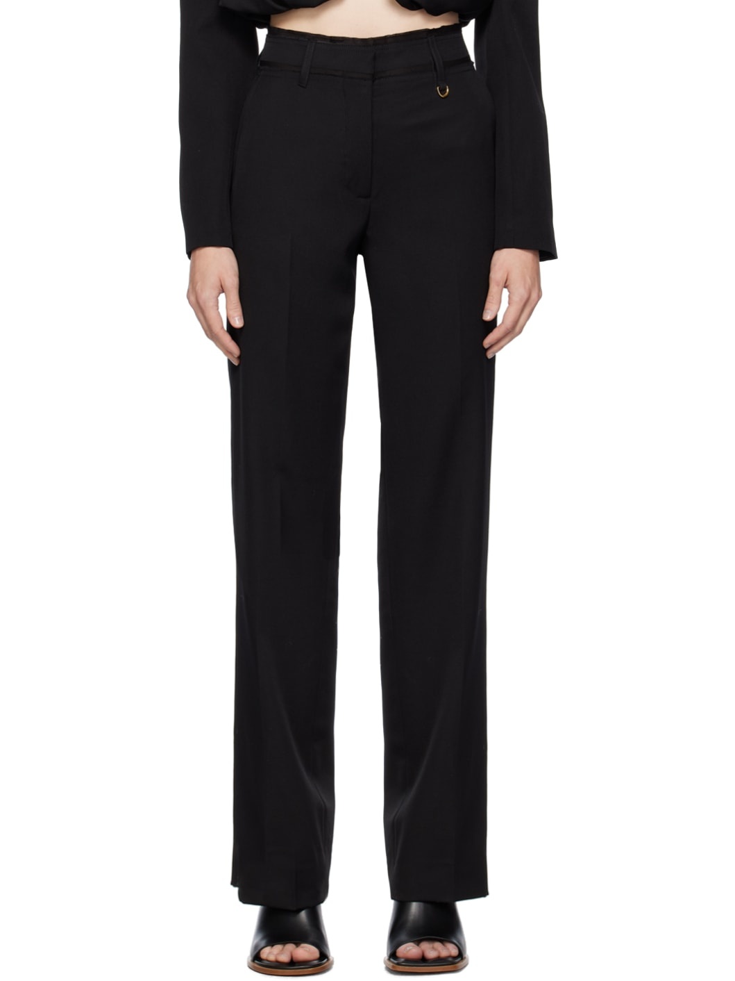 Black Le Chouchou 'Le Pantalon Ficelle' Trousers - 1