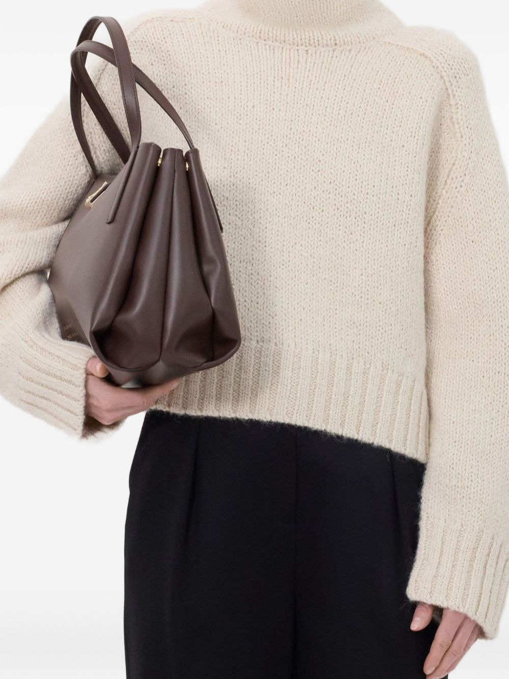 KEAN stand collar ribbed sweater - 5