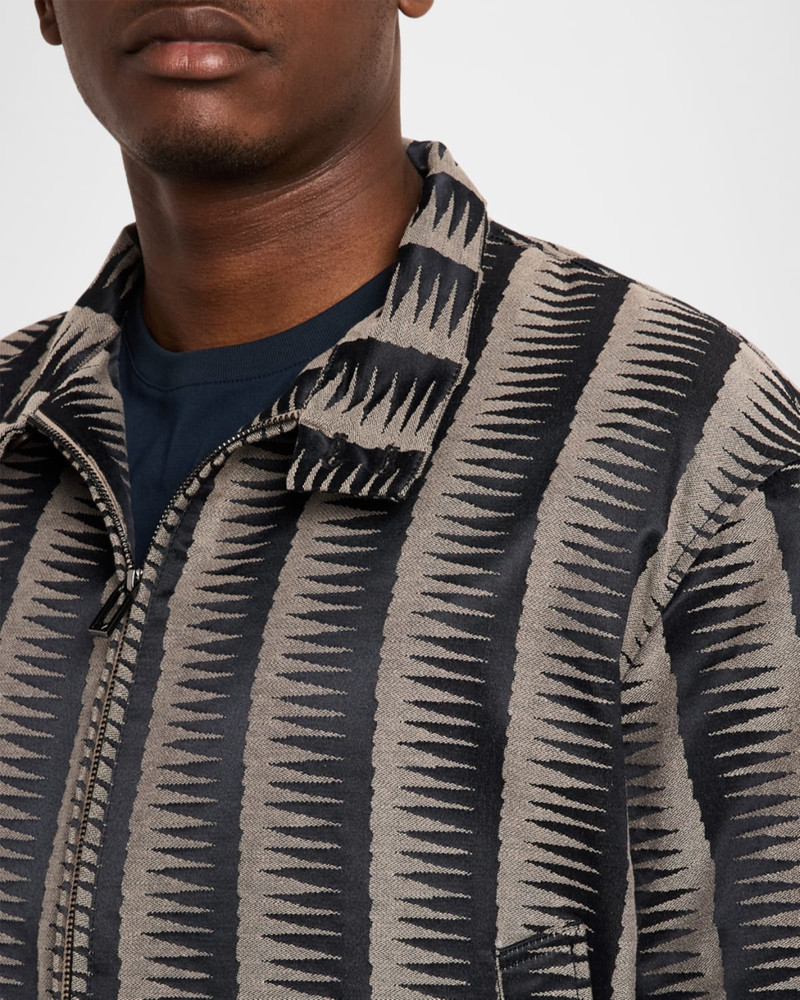 Men's Stripe Jagged-Edge Bomber Jacket 5