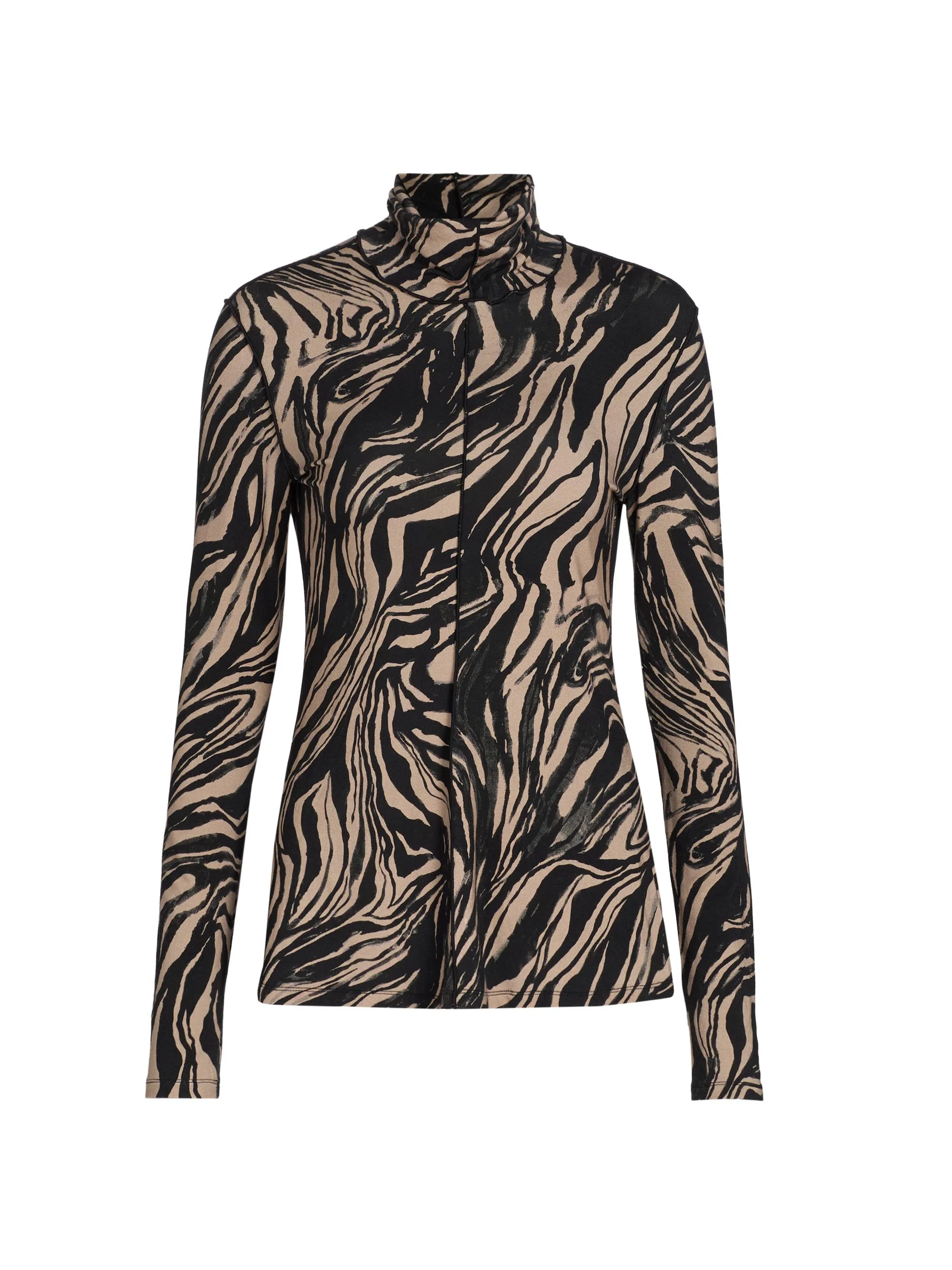 Women's Audrey Marble Jersey Top - Fawn Multi - 1