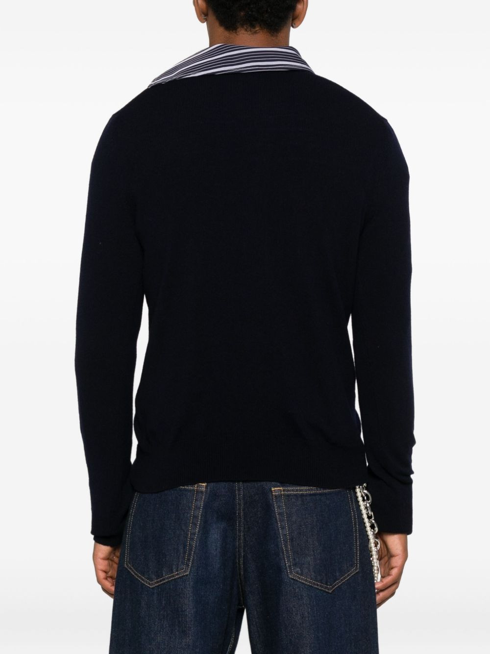 logo-patch cardigan - 4