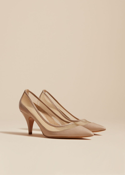 KHAITE The River Mesh Pump in Beige Leather outlook