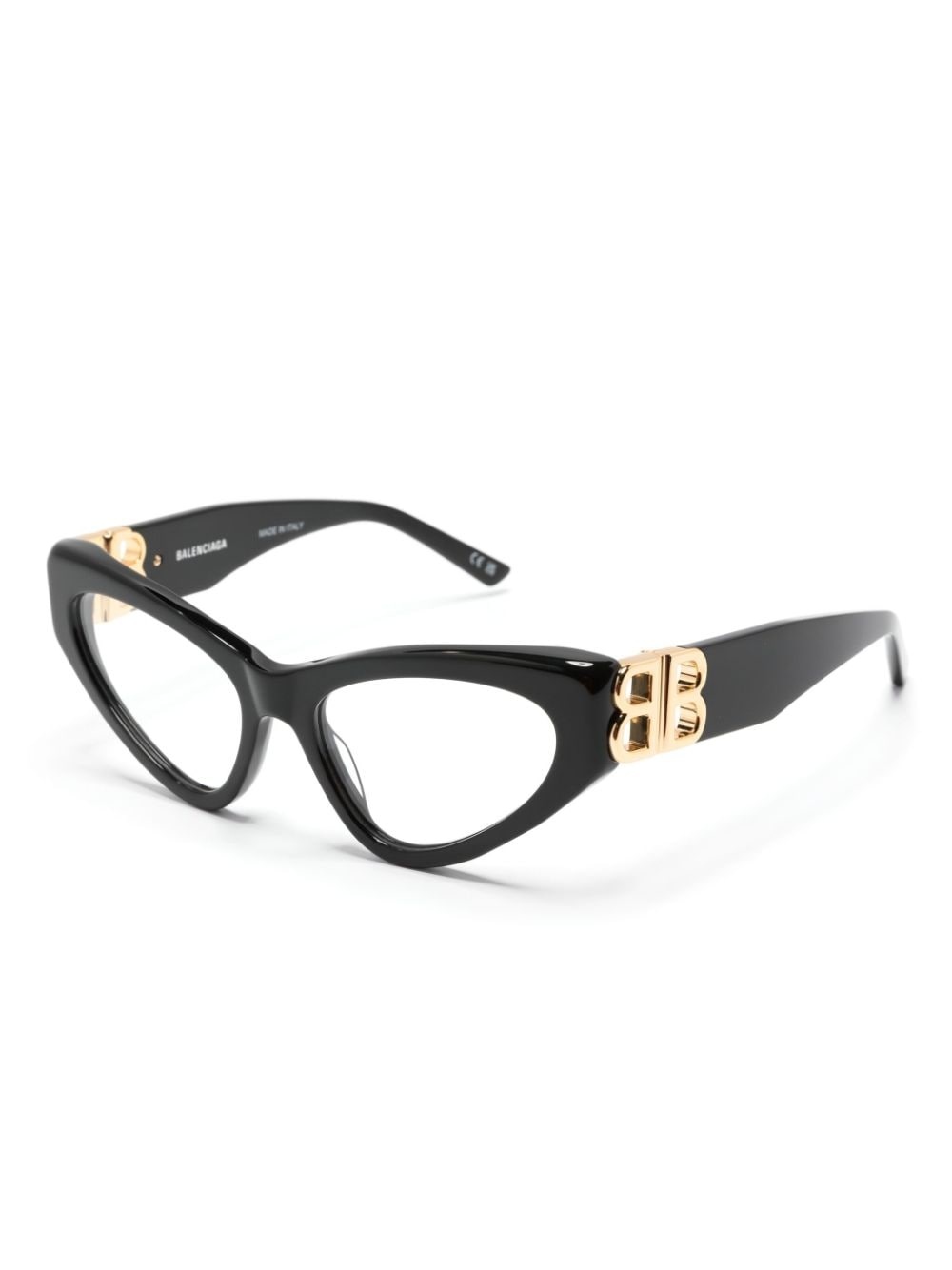logo-plaque cat-eye frame glasses - 2