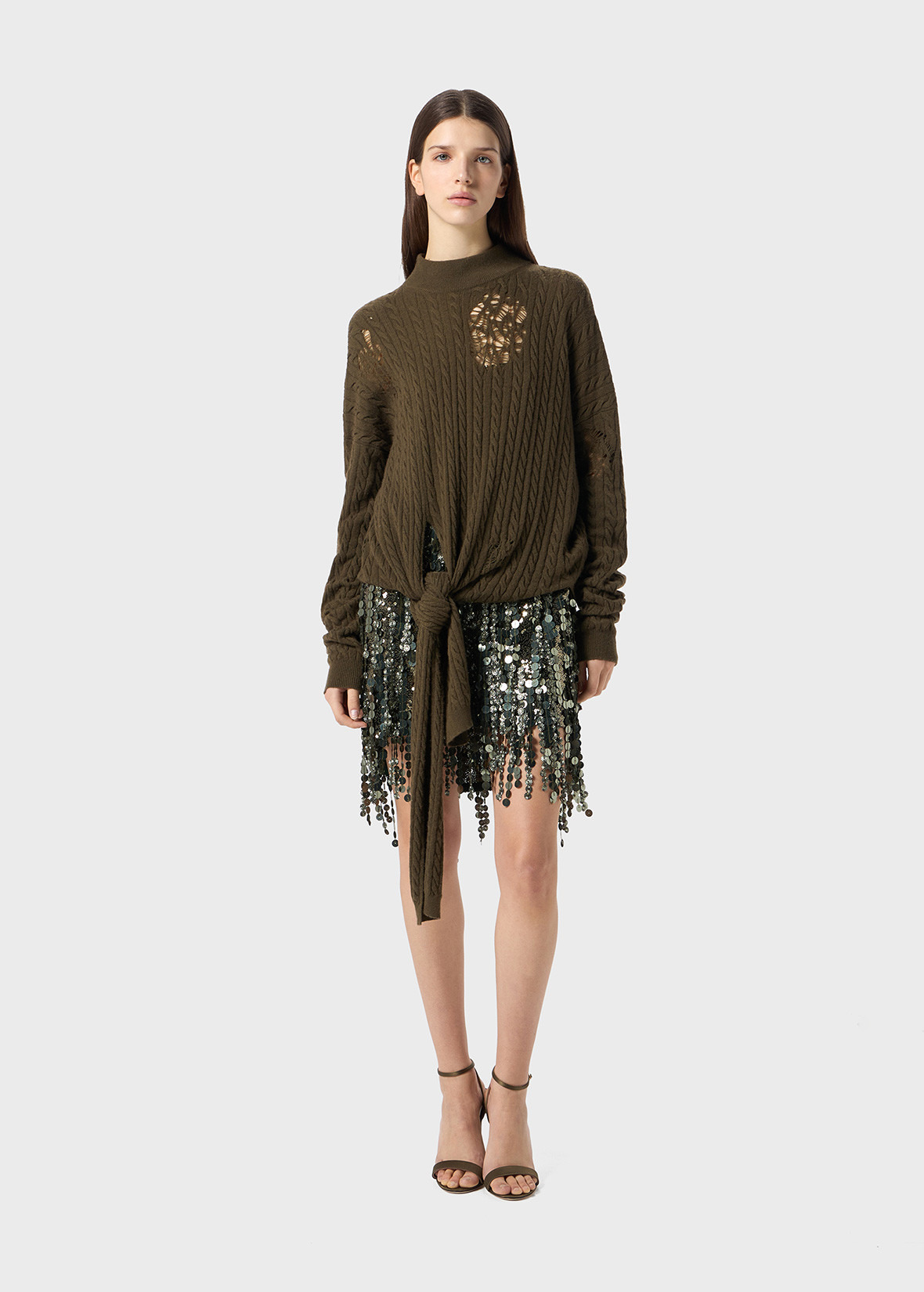 TWISTED KNIT SWEATER WITH FRONT KNOT - 2