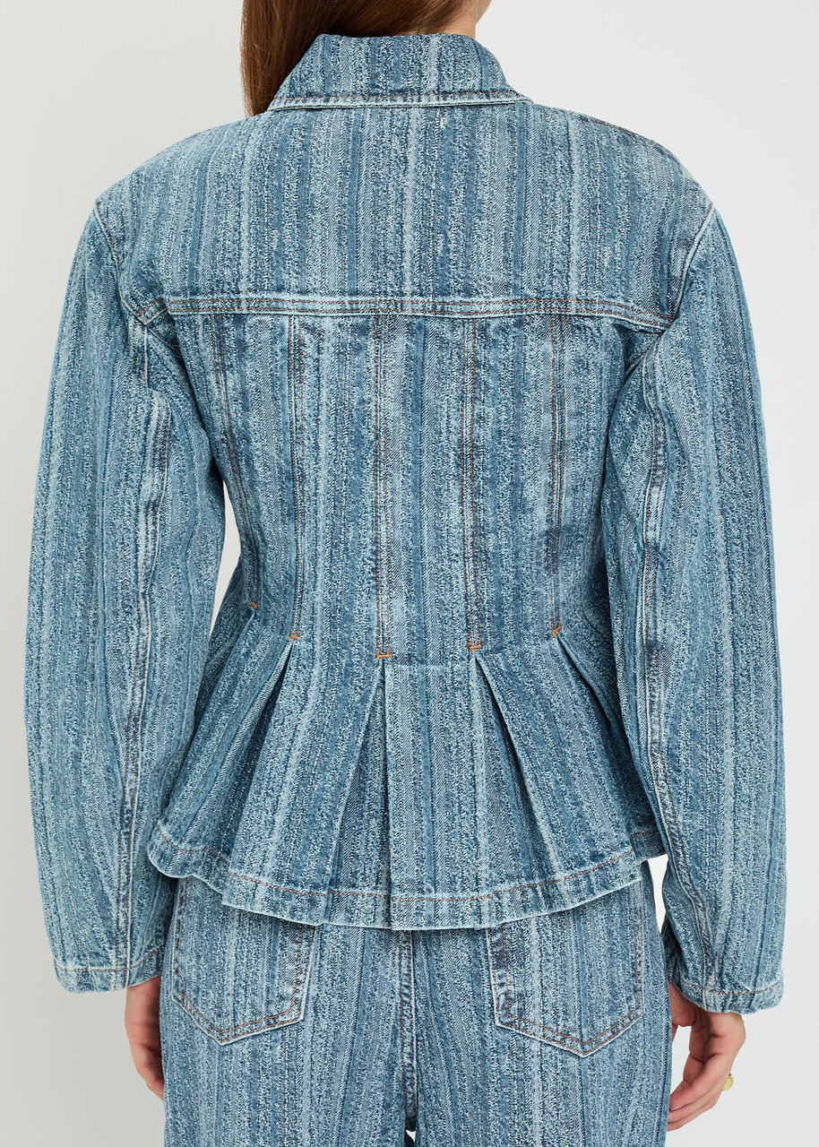 Ganni Pleated Denim Jacket - 3