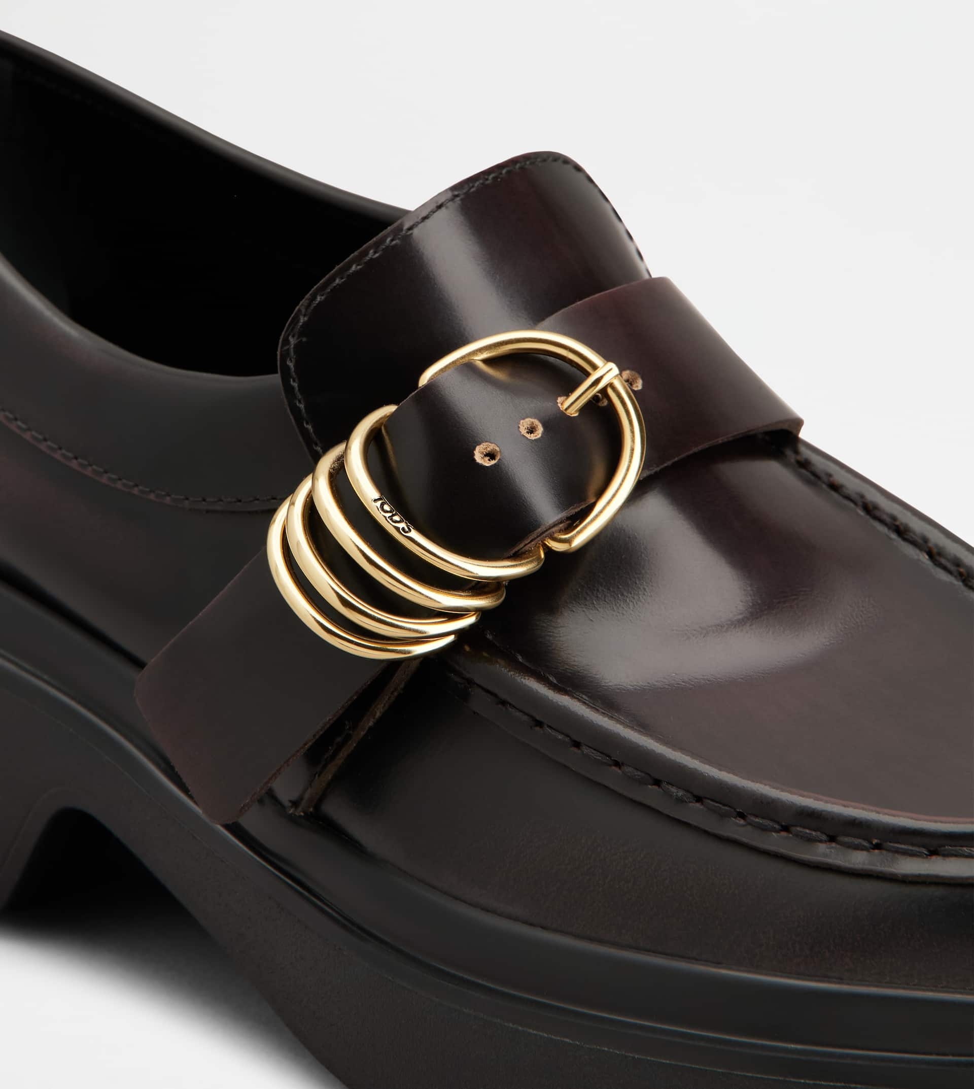 LOAFERS IN LEATHER - BURGUNDY - 5