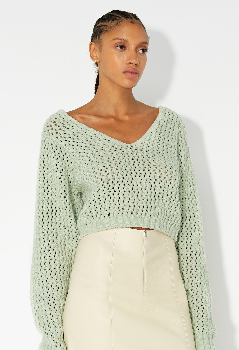 FOAM BOUCLE CROPPED SWEATER - 7