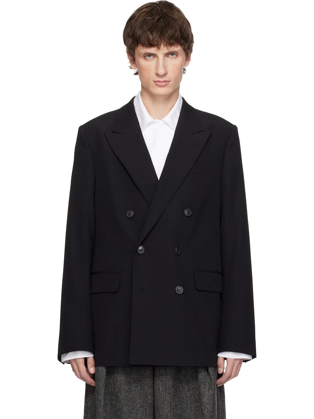 Black Wool Blazer - 1