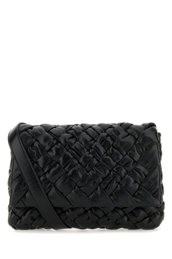 Bottega Veneta Man Black Leather Crossbody Bag - 1