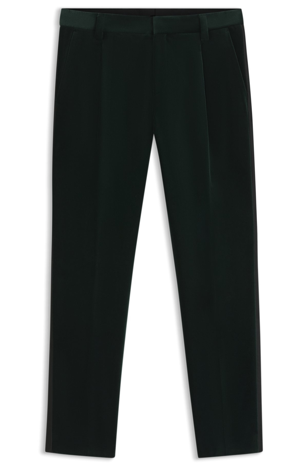 SLIM-FIT TROUSERS IN COTTON VELVET - 1
