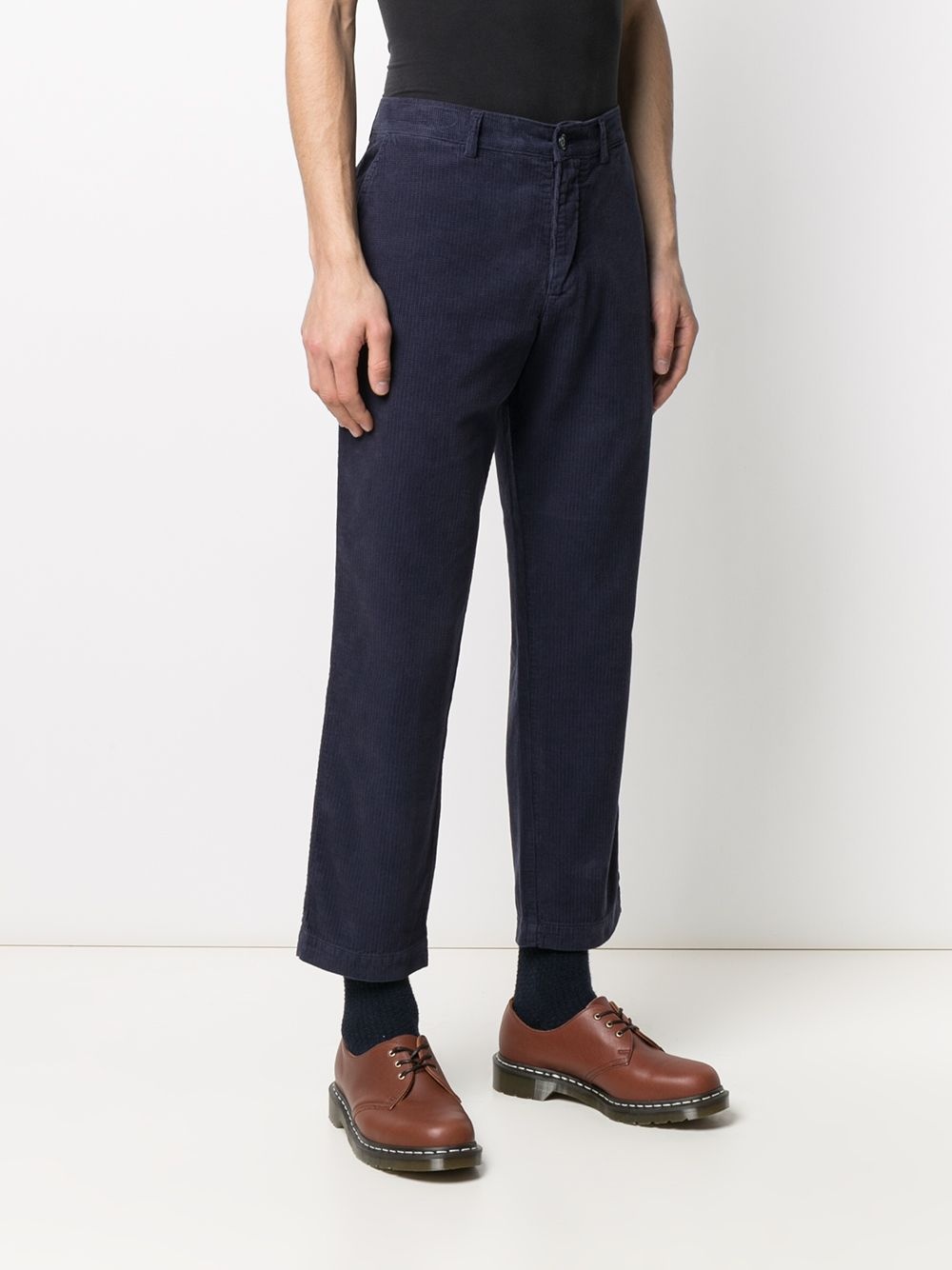 mid-rise textured cropped trousers - 3