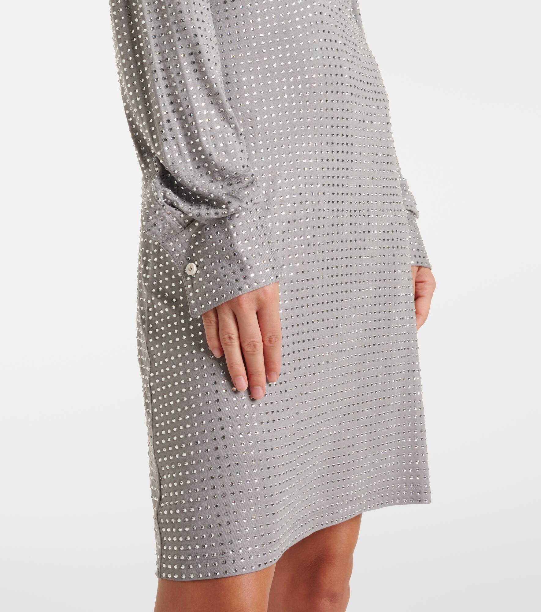 Crystal-embellished jersey shirt dress - 5