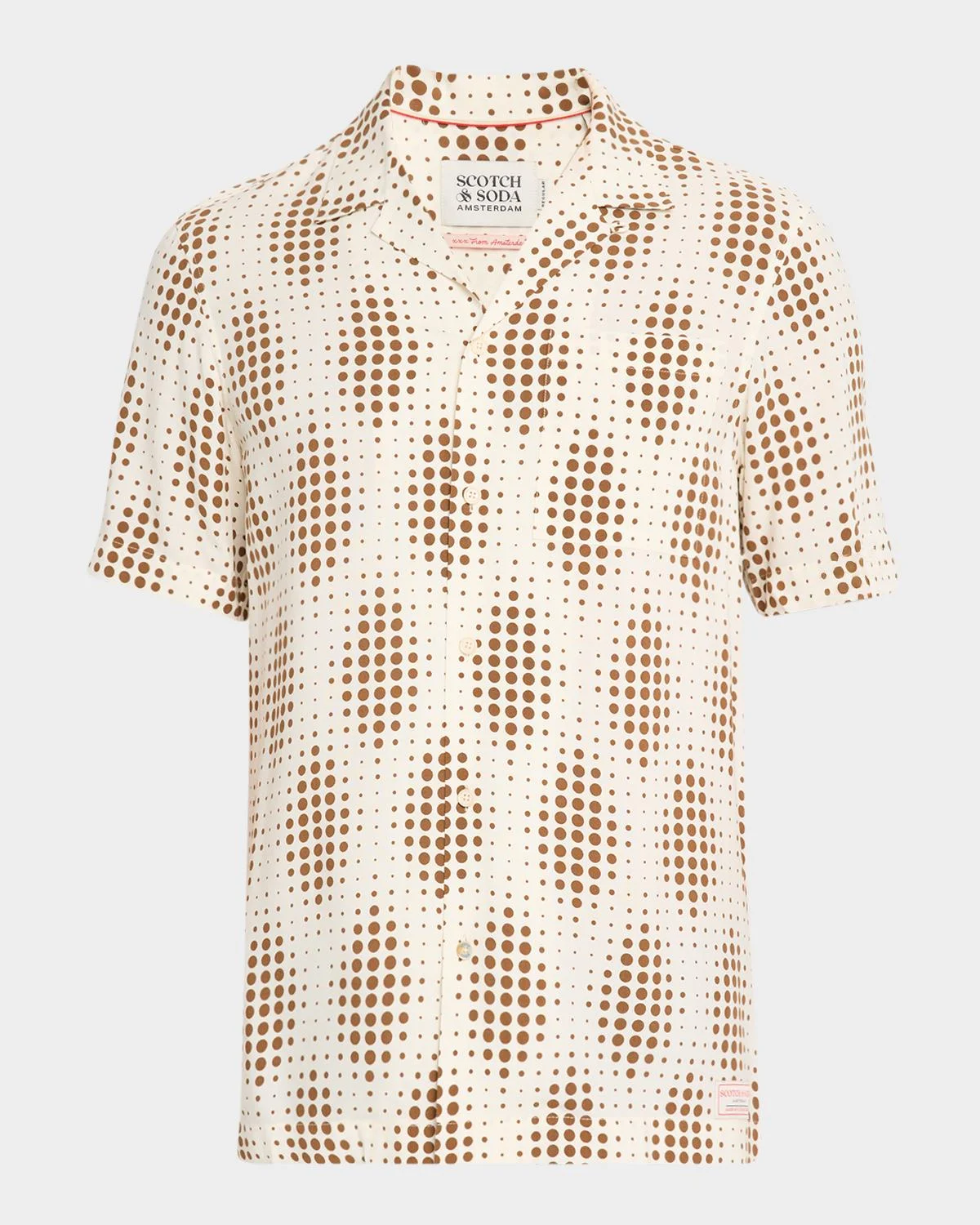 Men's Geometric Circle Camp Shirt with Pocket - 1