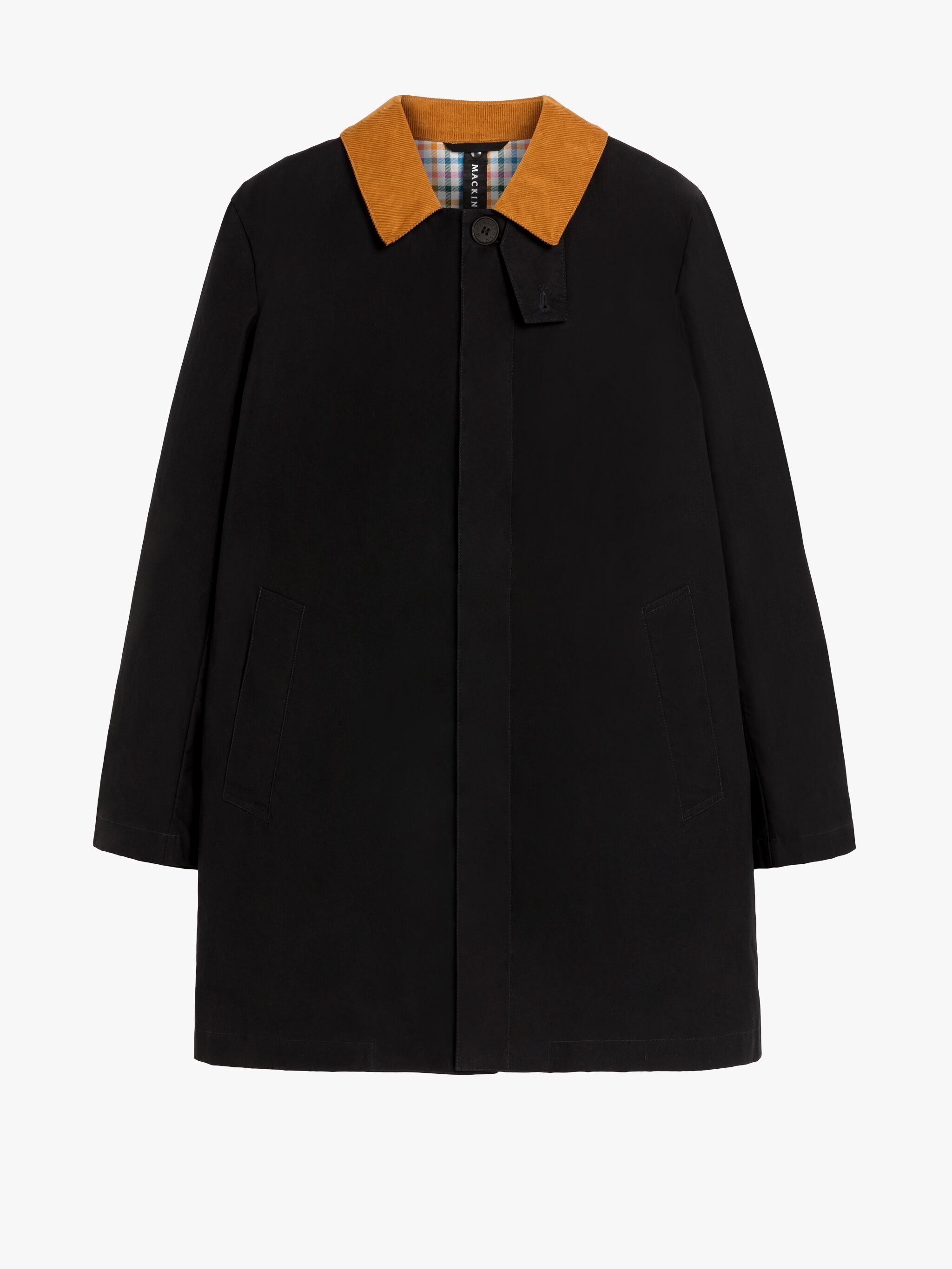 Mackintosh NORFOLK BLACK WAXED COTTON COAT | REVERSIBLE