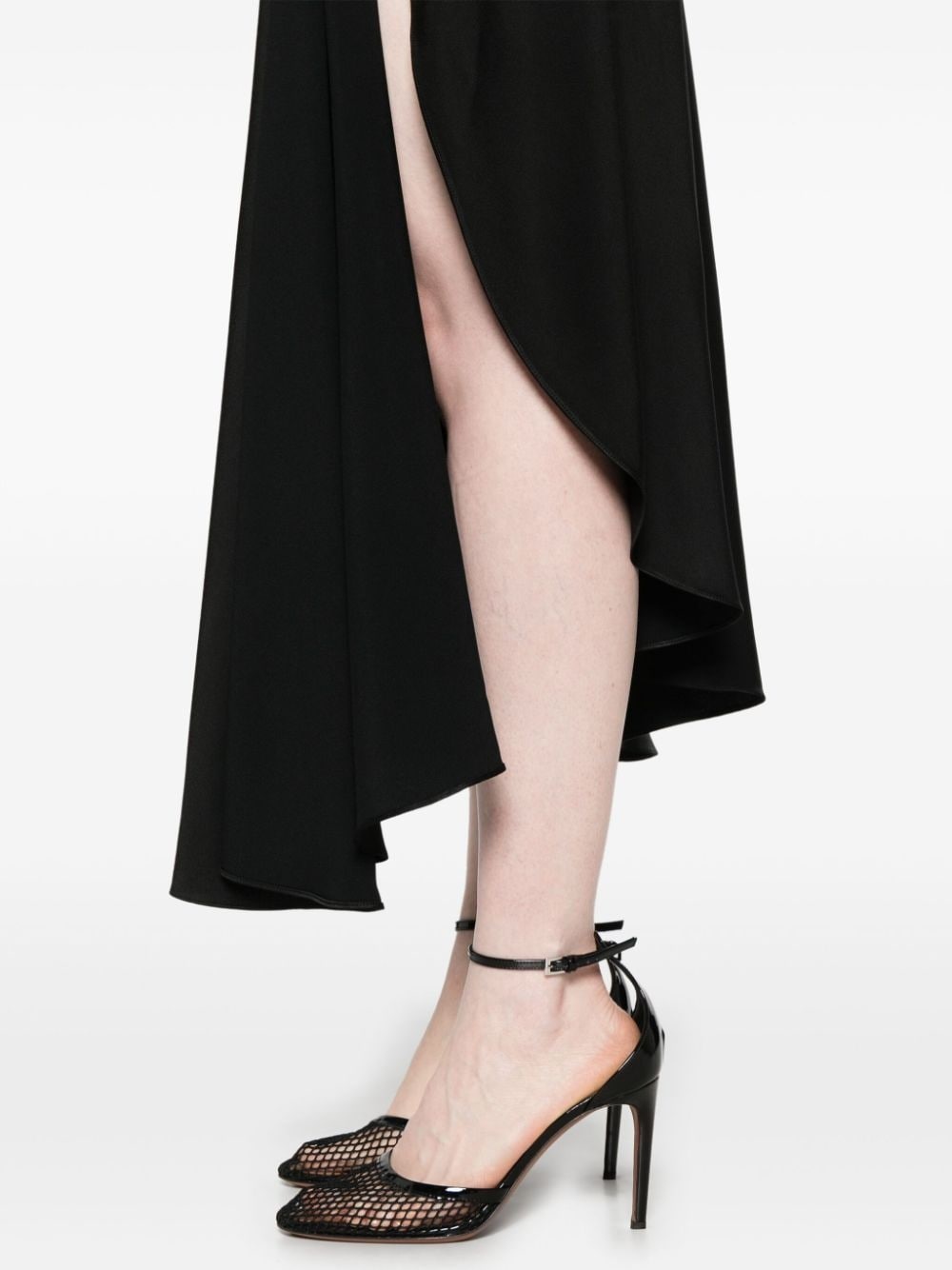 asymmetric fluid midi dress - 5