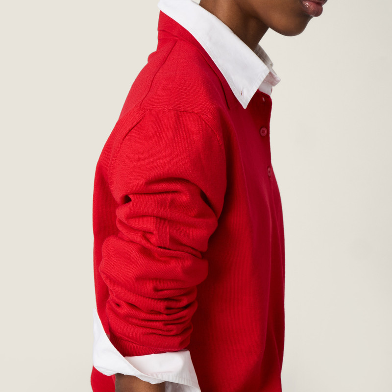 Wool knit polo shirt 6