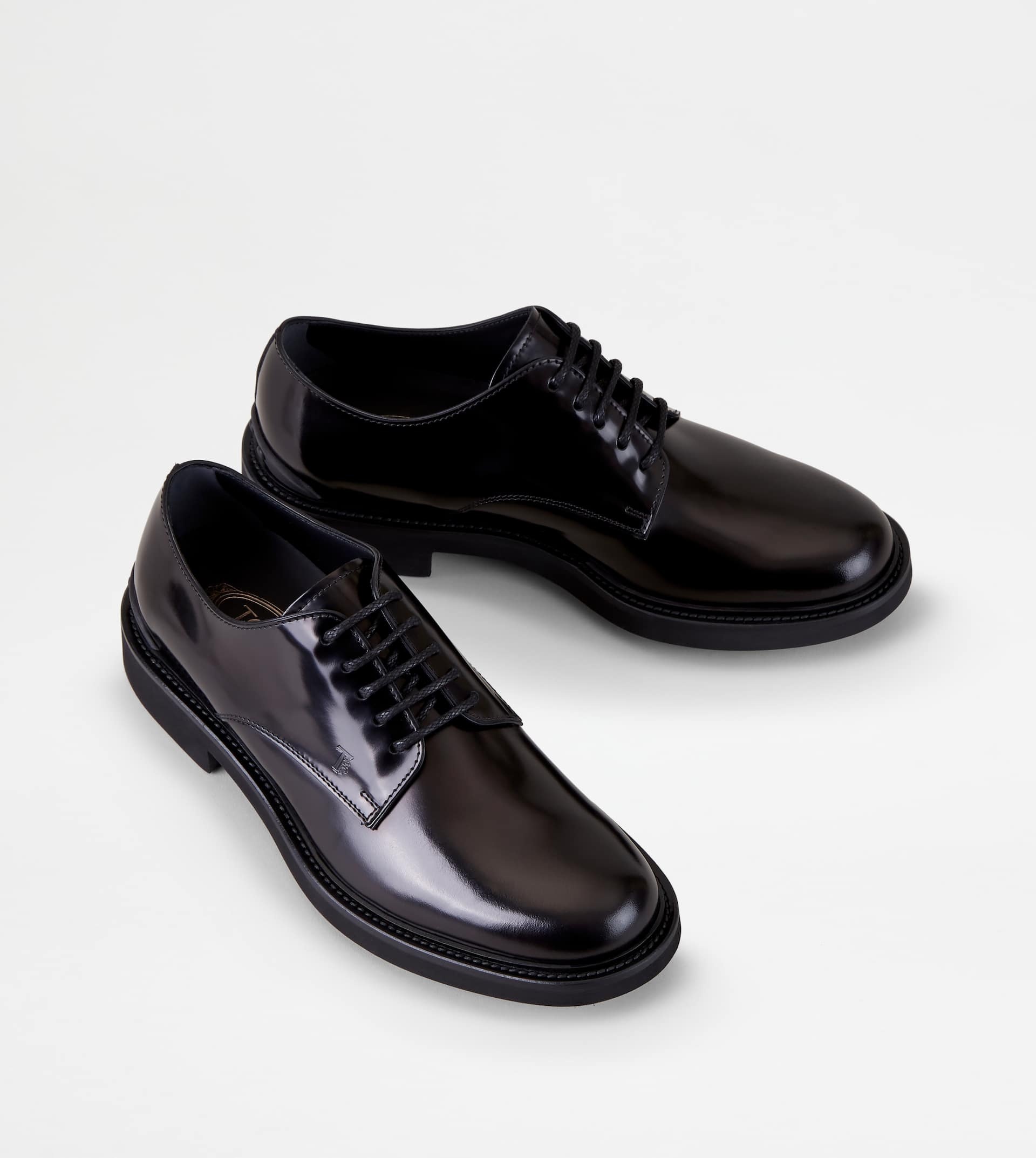 LACE-UPS IN LEATHER - BLACK - 3