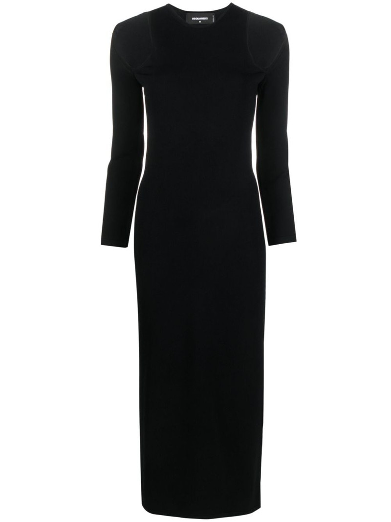 cut-out ribbed-knit midi dress 1