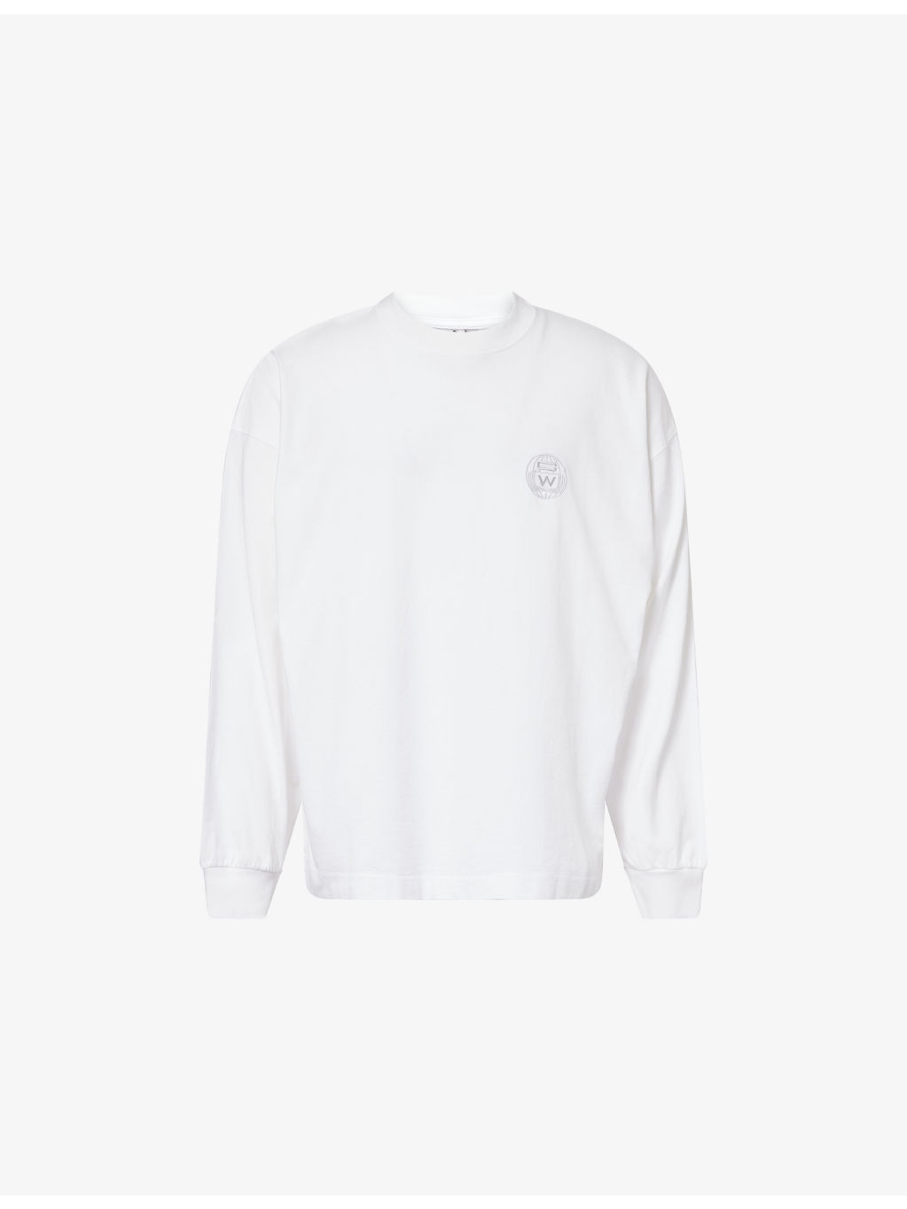 Embroidered-Logo Long-Sleeve Cotton Top - 1