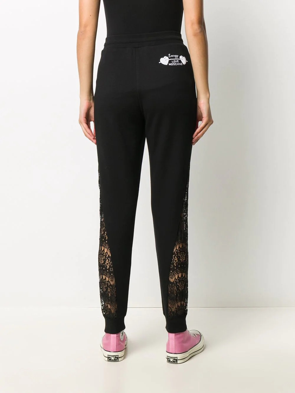 lace panel trousers - 4