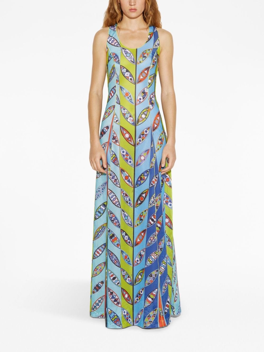 Girandole-print mesh maxi dress - 2