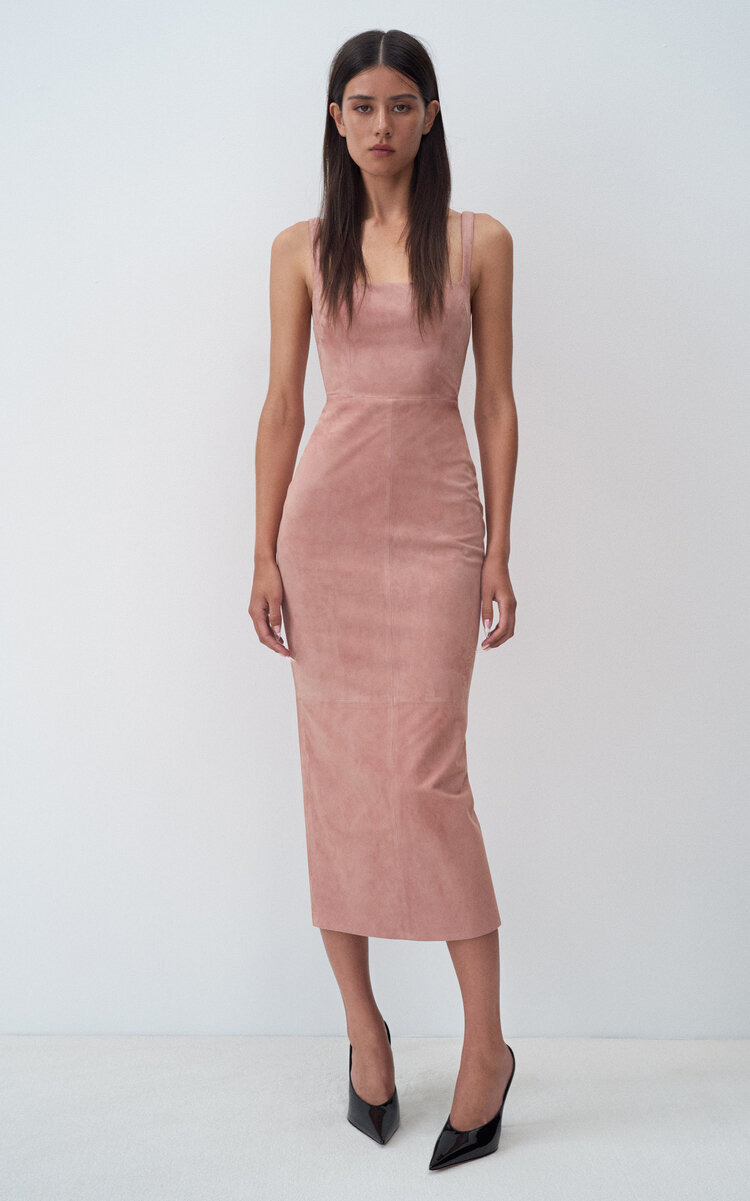 Suede Midi Dress pink - 2