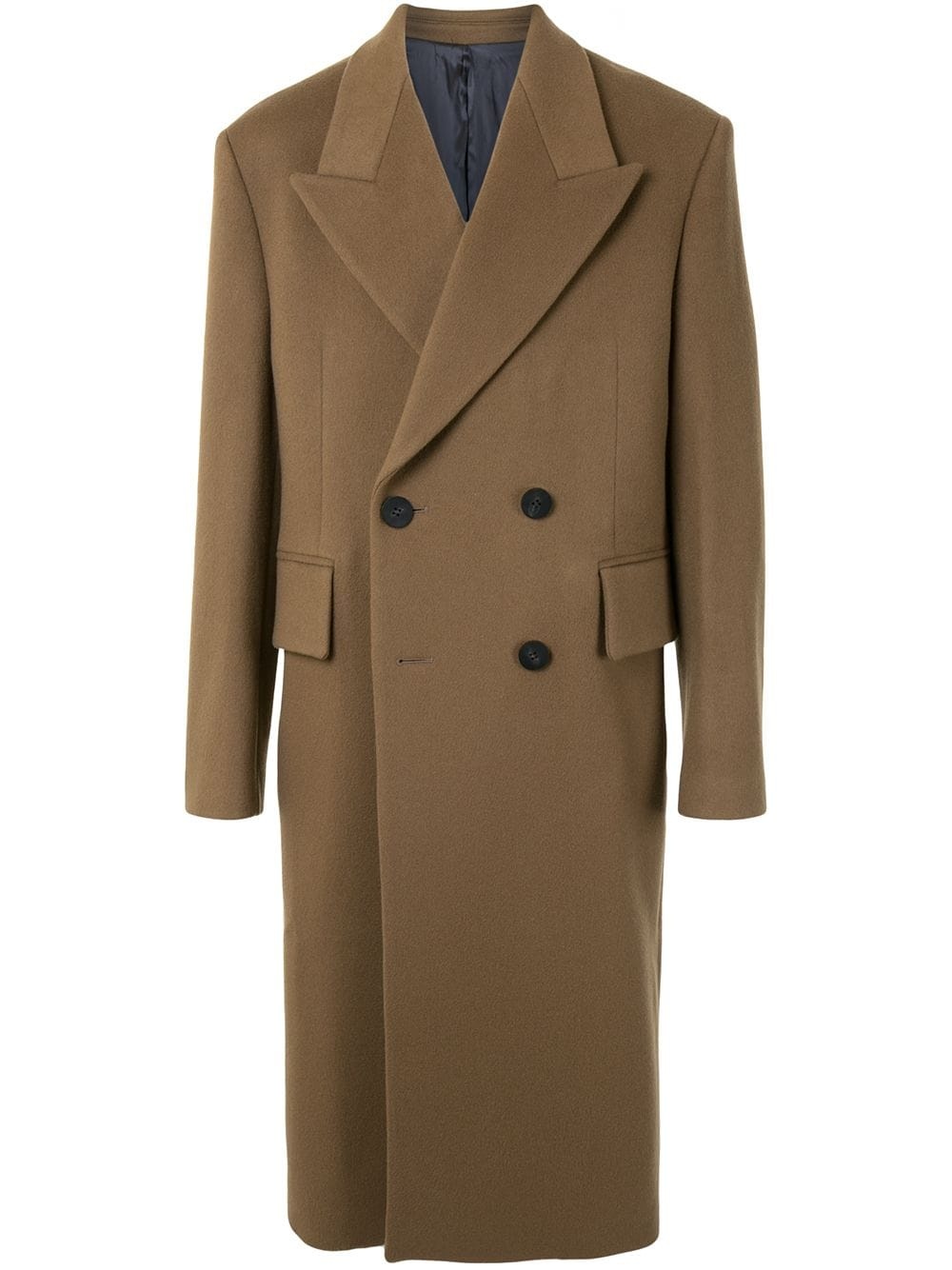 double-breasted tailored coat - 1