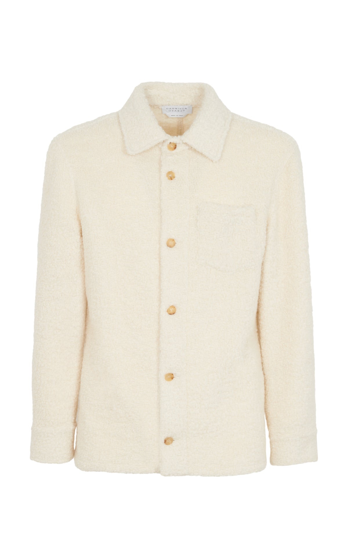 Drew Overshirt in Ivory Cashmere Boucle - 1
